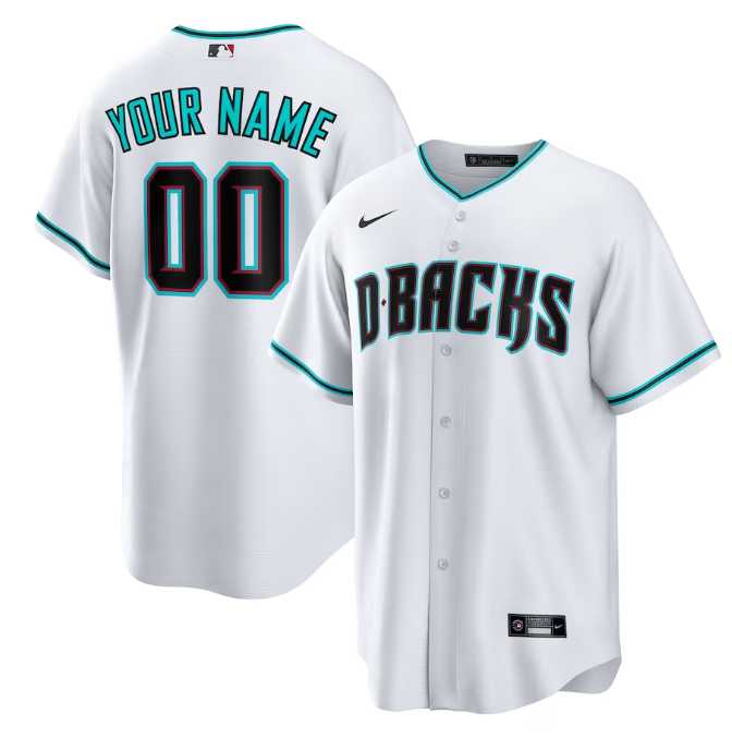 Men's Arizona Diamondbacks Customized White Cool Base Stitched Baseball Jersey